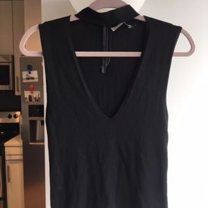 Black Zara Knit low cute, sleeveless & halter neck